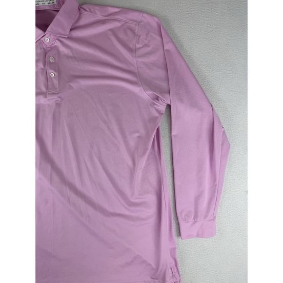 Holderness & Bourne Shirt Men's XXL Long Sleeve Golf Polo Guilford Pink Oxford - Picture 6 of 12